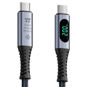 Soopii 전력표시 200W 20Gbps 8K 썬더볼트 USB4 C to C 초고속 케이블 S42 2m