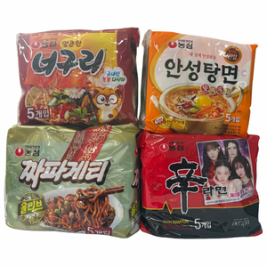 농심 신라면 5개 120g + 안성탕면 5개 125g + 얼큰 너구리 5개 120g + 짜파게티 5개 140g, 40개