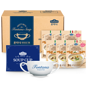 폰타나 그릴드 머쉬룸 크림 컵수프 6p + 도자기 머그컵, 360g, 1세트