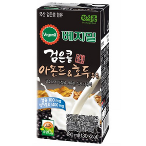 베지밀 검은콩 아몬드 앤 호두 두유, 190ml, 48개