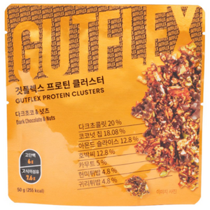 GUTFLEX 것플렉스 프로틴 클러스터 다크초코&넛츠 그래놀라, 50g, 10개