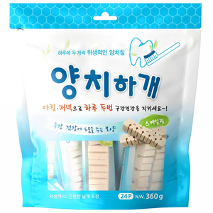 양치하개 강아지 덴탈껌 24p, 스케일링, 360g, 1개