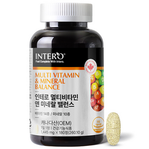 인테로 멀티비타민 앤 미네랄 밸런스, 180정, 1개