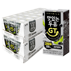 [도도나몰] 맛있는두유GT 고칼슘 검은콩깨 남양두유, 190ml, 48개