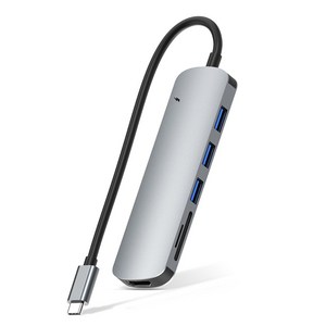ACMEZING 7포트 C타입 멀티허브 USB 3.0 초고속 4K HDMI PD100W SD 7in1 멀티포트 HC-7