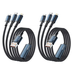 Essager 100W 7A 3in1 멀티 고속충전 케이블 2개입