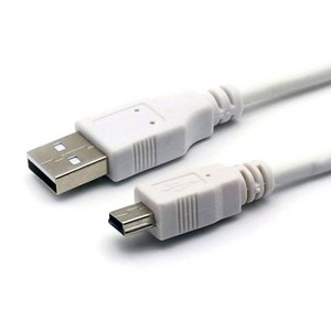 엠앤씨 USB 하이패스 미니 5핀 디지털카메라 케이블 외장하드 톡톡펜 명꼬펜 충전 연결선 화이트 1개입/2개입/5개입/10개입