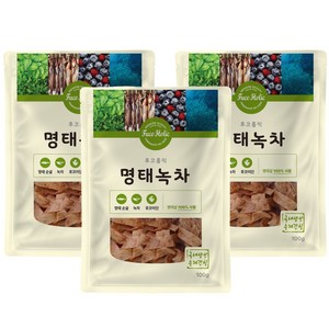 후코홀릭 강아지 건조 간식, 혼합맛(명태/녹차), 100g, 3개