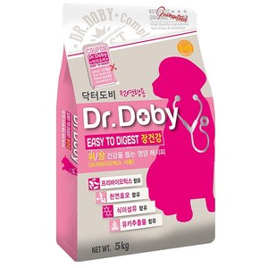닥터도비 강아지 기능성 사료, 장건강/유산균, 5kg, 1개