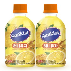 해태htb 썬키스트 허니유자, 280ml, 24개