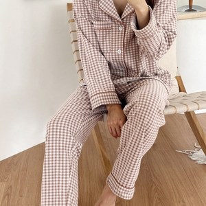 엘라운지 체크 극세사 공용 방구석 파자마 상하세트