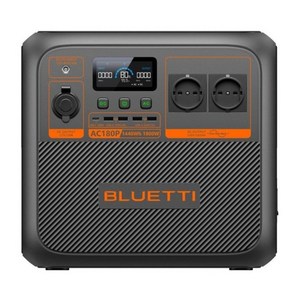 BLUETTI블루에티 파워뱅크 AC180P 1800W 1440Wh 캠핑 차박밧데리 낚시 휴대용 올인원 220V 인산철배터리 보조배터리