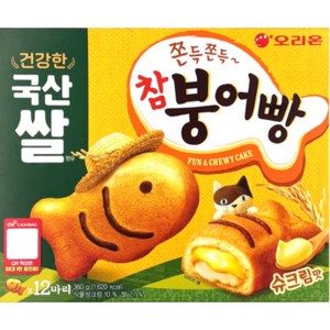 오리온 국산쌀 붕어빵(슈크림맛), 360g, 1개