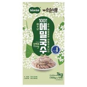 순솔 100% 메밀국수 제로나트륨 설탕없는면, 1kg, 1박스
