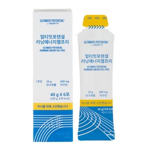 얼티밋포텐셜 러닝에너지젤프리 탄수화물 팔라티노스 타우린 러닝 마라톤 파워젤(40g/6포), 40g, 6개