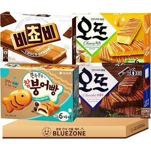 파이 스낵 과자 A세트 오뜨쇼콜라150g 오뜨치즈144g 비쵸비125g 참붕어빵174g 몽실22g