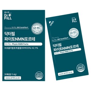 닥터필 식물성 NMN 식약청인증 필름 파이토 엔엠엔 포르테 브로콜리발효추출분말 4800mg 국내 최대 함량, 30회분, 1개
