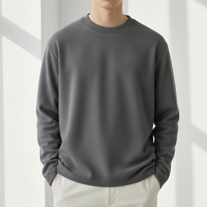 디커스텀 남녀공용 보온 벨벳 라운드 기모 티셔츠