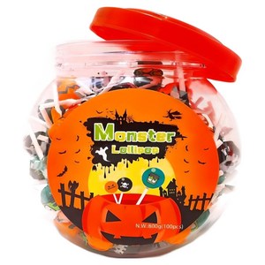 대용량 할로윈 몬스터 롤리팝 캔디 100p, 800g, 1개