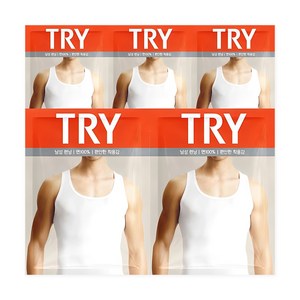 트라이 남성용 민소매런닝 5매 순면 100%