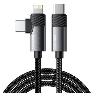 Essager PD 65W 3A C to C타입+아이폰8핀 고속충전 케이블 2개입