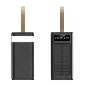 CCAGU 대용량 보조배터리 60000mAh 고속충전 태양광충전기 일체형 보조밧데리 멀티단자 차박 캠핑용 LED조명등