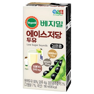 베지밀 에이스 저당두유, 190ml, 32개