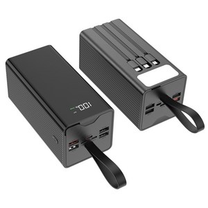 THOUSTA 대용량 보조배터리 50000mAh 고속충전 PD 22.5W 3개 충전선 내장 캠핑용 차박용 멀티단자