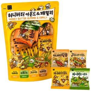 나라 허니버터 아몬드 패밀리 미니팩 4가지맛, 250g, 1개