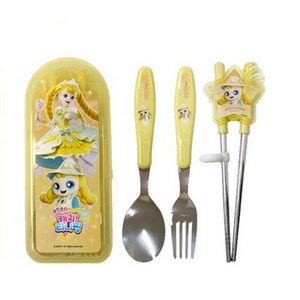 르번 아동용 슈팅스타 캐치티니핑 올인원 교정 젓가락 세트, 빤짝핑, 스푼 + 포크 + ..., 1개