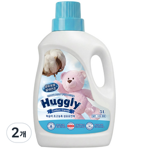 허글리 초고농축 섬유유연제 코튼캔디, 3L, 2개