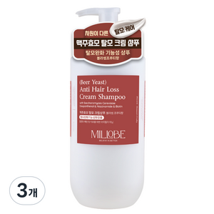 밀로베 맥주효모 탈모 크림 샴푸 블라썸프루티향, 500ml, 3개
