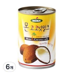 몬 코코넛 밀크, 400ml, 6개