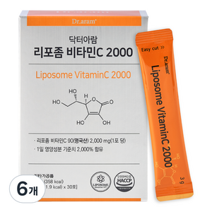 닥터아람 리포좀 비타민C 2000 분말 스틱, 90g, 6개