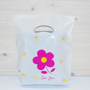 [비닐쇼핑백] 링쇼핑백 화이트플라워