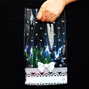 오케이유원 PP링 비닐 쇼핑백, 투명, 100장