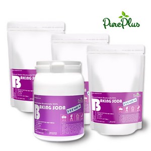 유럽산 베이킹소다(프리미엄)용기1kg + 리필3kg세트, 1kg, 용기1개+리필3개, 1kg