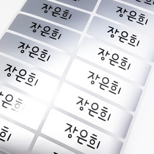 미르네임 1+1 방수 네임스티커 사각(가로형) 대형, 실버 심플 대형, 1set
