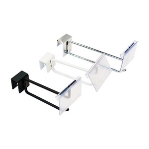각파이프 이중후크/각 후크/가격표시기/매장 진열수납, 100mm, 화이트, 1개