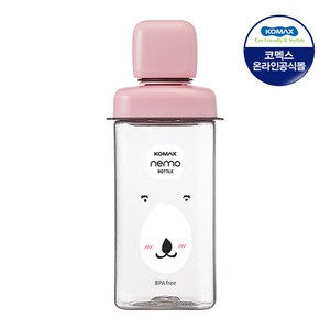 코멕스 네모 물병, 핑크 곰, 430ml