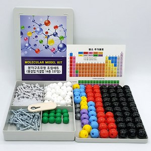 (HM)분자구조모형조립세트(봉결합/직결합14종337점) 과학교구/과학키트/과학실험도구/유아과학교구/페이퍼토이/과학상자/초등과학실험