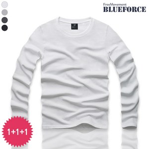 블루포스 남여공용 빌런 라운드티 세트 1+1+1 총3장 기본티셔츠 3p 빅사이즈 무지 긴팔티셔츠 긴팔 티셔츠