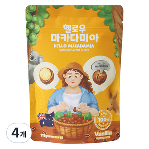 헬로우 마카다미아 호주 통마카다미아 바닐라, 115g, 4개
