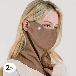 베일리화이트 심리스 골프 방한 마스크 겨울 기모 스포츠 낚시 등산 조깅 스키 여성 남성 커플, FREE, 브라운, 2개