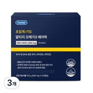 세비톨 초임계 rTG 알티지 오메가3 에어락, 120정, 3개