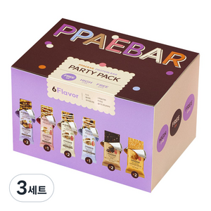 [설탕X 저당] 빼바 프로틴바 파티팩, 400g, 3세트