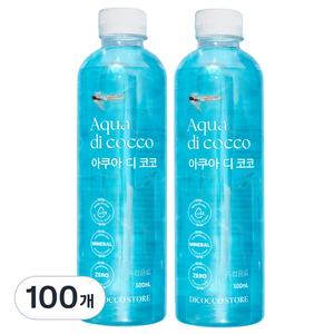 아쿠아디코코 pH 7.5 약 알칼리성 물 미네랄 워터 미세플라스틱 없는 깨끗하고 안전한 프리미엄 최고급 물 (FDA 할랄 인증 칼슘 칼륨 규소 마그네슘 함유), 500ml, 100개