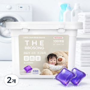 더뽀송 올인원 세탁 캡슐세제, 100개입, 2개