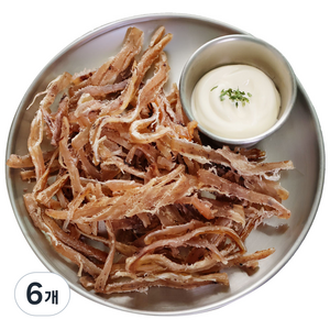 [건파파] 쫄깃한 오징어 꽃징어 슬라이스 주전부리 맥주안주 술안주, 250g, 6개