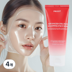 콜라겐 마스크 콜라겐 마스크팩 콜라겐 랩핑팩 콜라겐 물광 랩핑팩 저분자 콜라겐팩 저분자 콜라겐 마스크팩 콜라겐 물광 랩마스크 콜라겐 물광팩 콜라겐 나이트 오버나잇 랩 마스크팩, 1개입, 4개